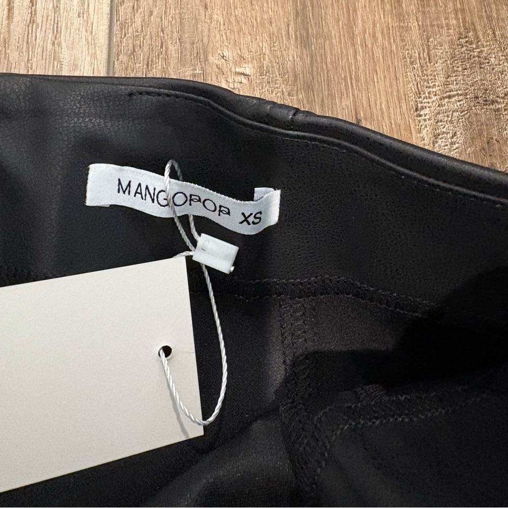 Mango Pop Black Faux Leather Mini Skirt - Picture 2 of 3